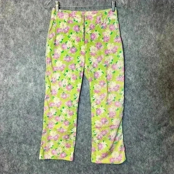 Lilly Pulitzer Floral Capri Pants - Size 0 - Picture 1 of 6